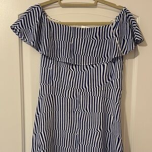 Blue and White Striped Dress NWT